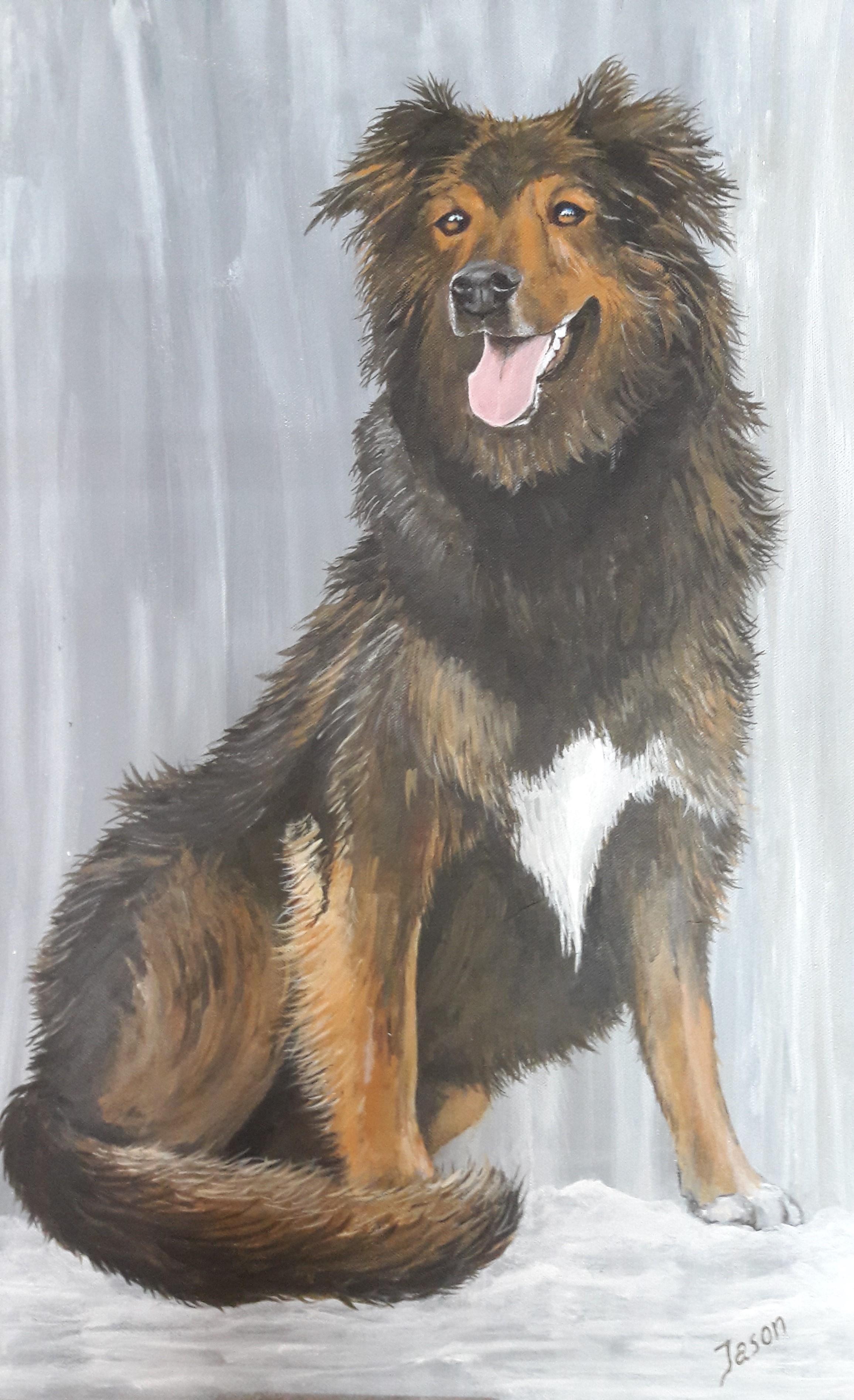 Hund Familienhund Aquarell